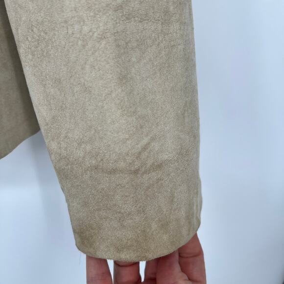 Vintage Together Suede Jacket Womens 12 Beige Tan Leather Blazer Notch Lapel - Picture 4 of 10